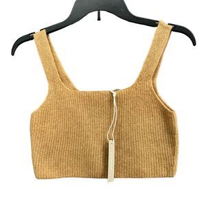 Everlane Cozy Stretch Tank M Camel Tan Wool Yak Tank Square Neck Minimalist NEW